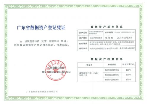 凌銳藍(lán)信數(shù)據(jù)產(chǎn)品獲得數(shù)據(jù)資產(chǎn)證書,開展數(shù)據(jù)交易與數(shù)據(jù)入表服務(wù)